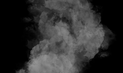 White smoke on black background