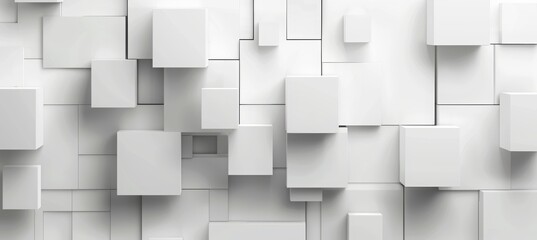 Abstract white background with cubes and blocks in different sizes. Modern vector illustration for...