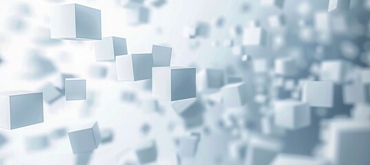 Abstract white background with cubes and blocks in different sizes. Modern vector illustration for...