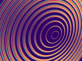 Psychedelic retro groove background. Colorful curved lines background.