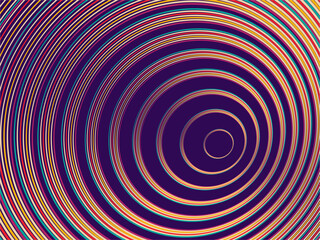 Psychedelic retro groove background. Colorful curved lines background.