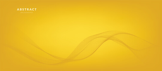 Abstract Yellow Gradient Background Template with Wavy Lines
