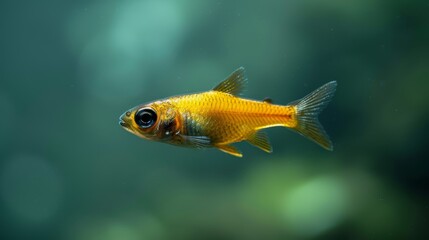 Fototapeta premium a golden fish in an aquarium with a sharp background