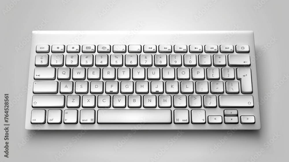 Aufkleber A computer keyboard on a white surface. Suitable for technology concepts