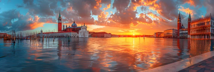 Fotobehang View of Doges palace during sunset , A sunset view of venice  © Chrisspollard