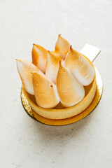 lemon meringue on the white