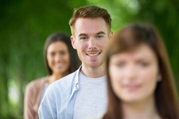 Obraz premium Portait of a small group of adults.