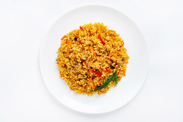 rice with meat and vegetables