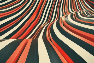 Vibrant abstract painting with red, black, and white stripes. Suitable for backgrounds or modern...