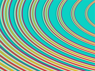 Psychedelic retro groove background. Colorful curved lines background.