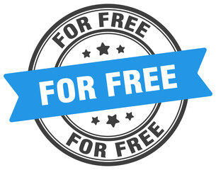 for free stamp. for free label on transparent background. round sign