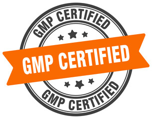 Fototapeta premium gmp certified stamp. gmp certified label on transparent background. round sign