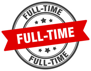 full-time stamp. full-time label on transparent background. round sign