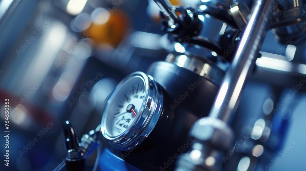 Aufkleber Detailed view of a clock on a motorcycle, perfect for illustrating time management concepts