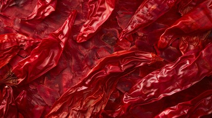A fiery red explosion ,A close-up of a dried chili pepper showcasing its wrinkled texture and deep red color 