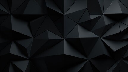 Abstract dark black triangular mosaic tile wallpaper texture with geometric fluted triangles background - obrazy, fototapety, plakaty