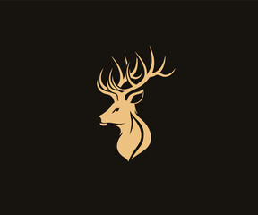 deer head logo design template