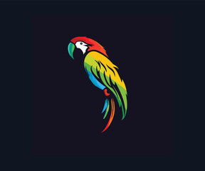 parrot bird logo design template