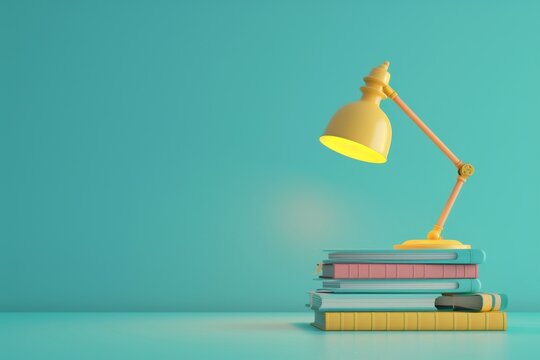 Desk Lamp and Books a desk lamp illuminating a stack of books symbolizing knowledge and learning in the workplace