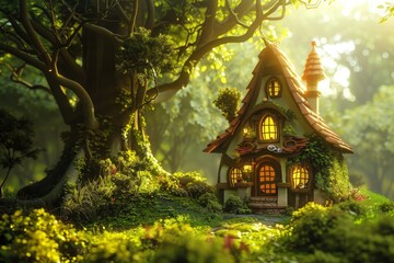 Enchanted Forest and Fairytale Cottage a magical forest with towering trees