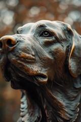 Obraz premium Detailed shot of a dog statue, suitable for various design projects