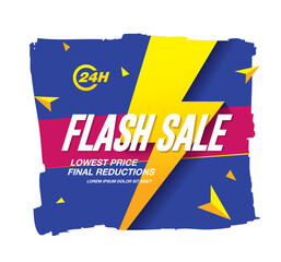 Flash sale banner template design vector illustration