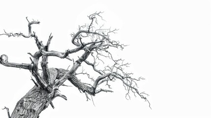 A haunting image of a lifeless tree, suitable for spooky themes - obrazy, fototapety, plakaty