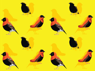 Bird Red Bishop Cute Seamless Wallpaper Background