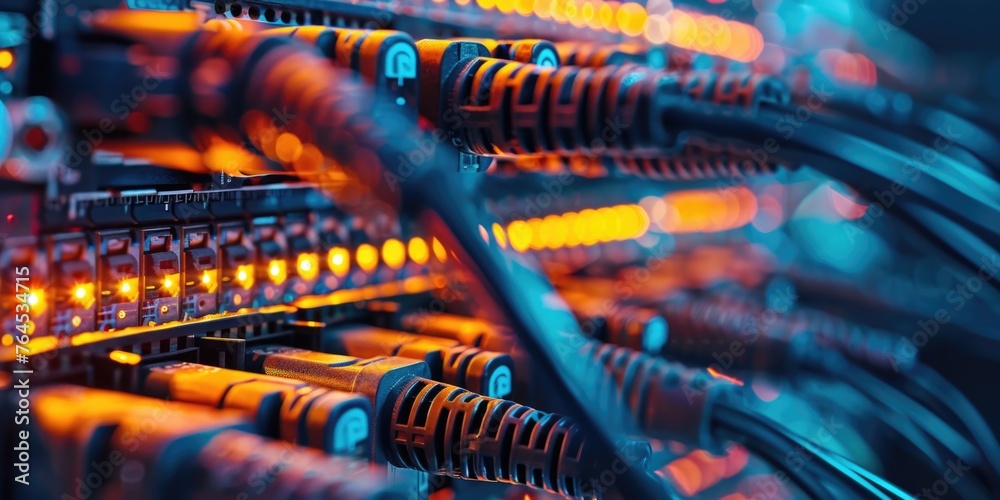 Poster detailed shot of a bunch of wires, suitable for tech concepts