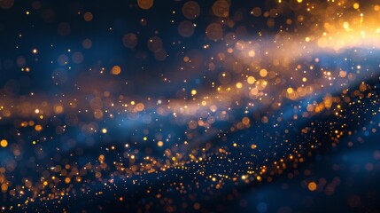 : Abstract background with Dark blue and gold particle (