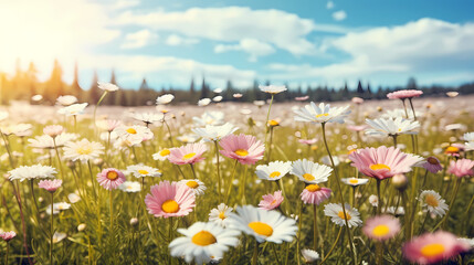 Blooming flowers background