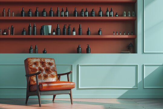 Gentleman Skincare Station a sophisticated skincare station with a leather upholstered chair