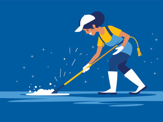 Cleaning services vector illustration. Professional Cleaning and Housekeeping Services - Hygiene, Maid, Sanitation, and More - 764537161