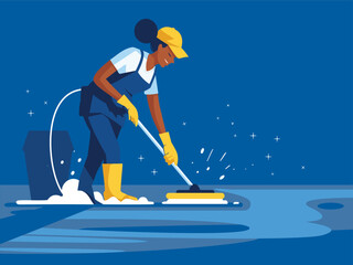 Cleaning services vector illustration. Professional Cleaning and Housekeeping Services - Hygiene, Maid, Sanitation, and More - 764537163