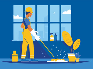 Cleaning services vector illustration. Professional Cleaning and Housekeeping Services - Hygiene, Maid, Sanitation, and More - 764537187