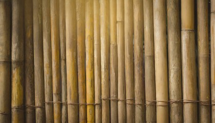 Naklejka premium Rugged Resilience: Old Brown Tone Bamboo Plank Fence Texture