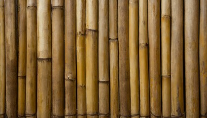 Naklejka premium Rustic Reminiscence: Weathered Brown Tone Bamboo Fence Texture