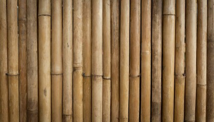 Fototapeta premium Weathered Elegance: Old Brown Tone Bamboo Plank Fence Texture