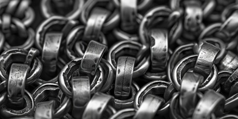 Close up of metal chains, perfect for industrial concepts