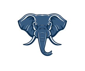elephant head logo mascot illustration