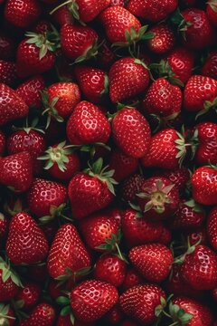 A close up image of a bunch of ripe strawberries. Perfect for food and agriculture concepts