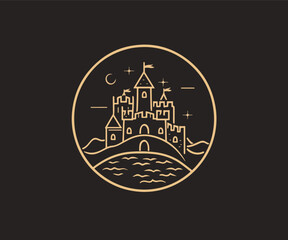 castle kingdom logo design template