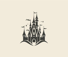 castle kingdom logo design template