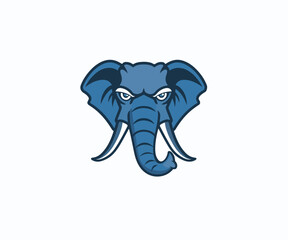 elephant head logo mascot illustration