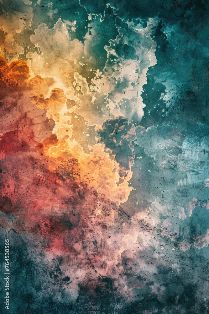 Poster a vibrant painting of a cloud in the sky. perfect for various design projects