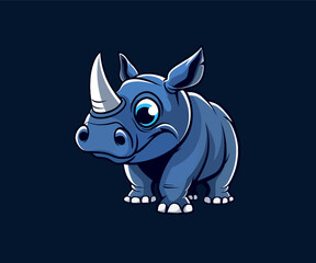 rhino mascot logo illustration