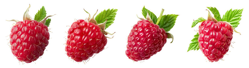 Raspberries isolated on transparent background
