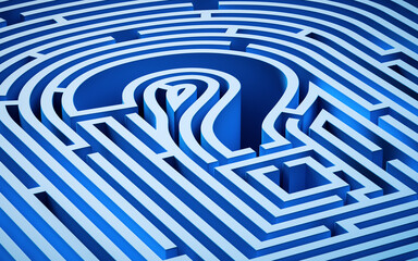 A maze with space shaped into question mark