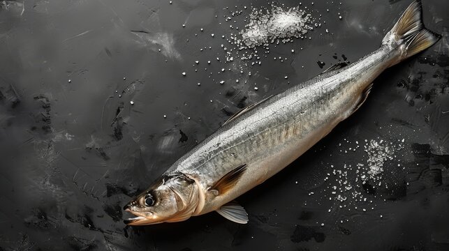  A fish floating on water with a pinch of salt beside it