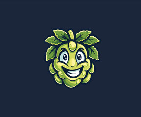 grape character cartoon logo